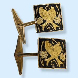 Vintage Square Damascene Cufflinks
